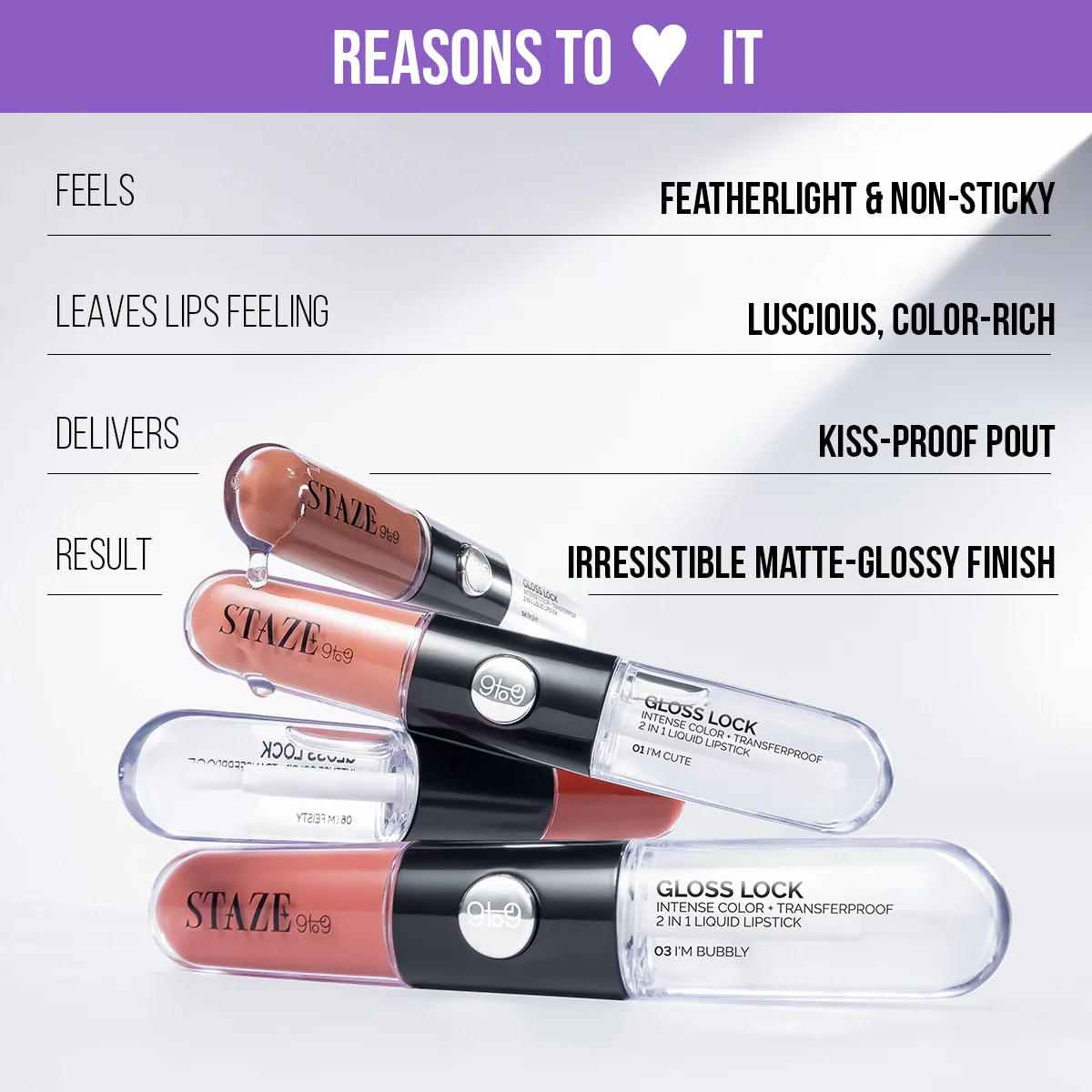 Gloss Lock 2-in-1 Lipstick - 03 I'm Bubbly - Image 5