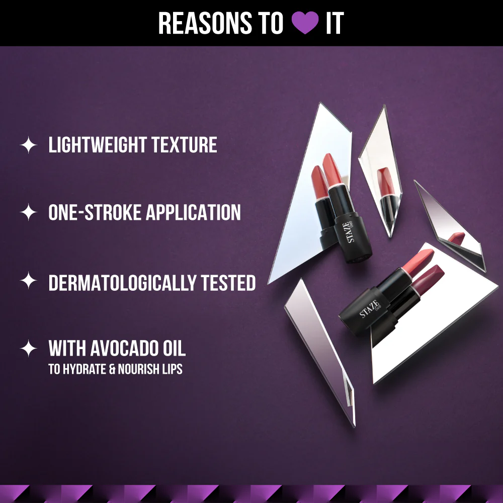 Love Tri-Angle 3 In 1 Lipstick - 01 Brick Pink - Image 5
