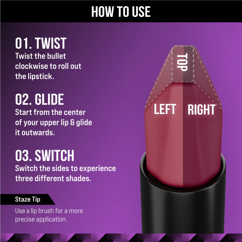 Love Tri-Angle 3 In 1 Matte Lipstick - 04 Nude Orchid - Image 7