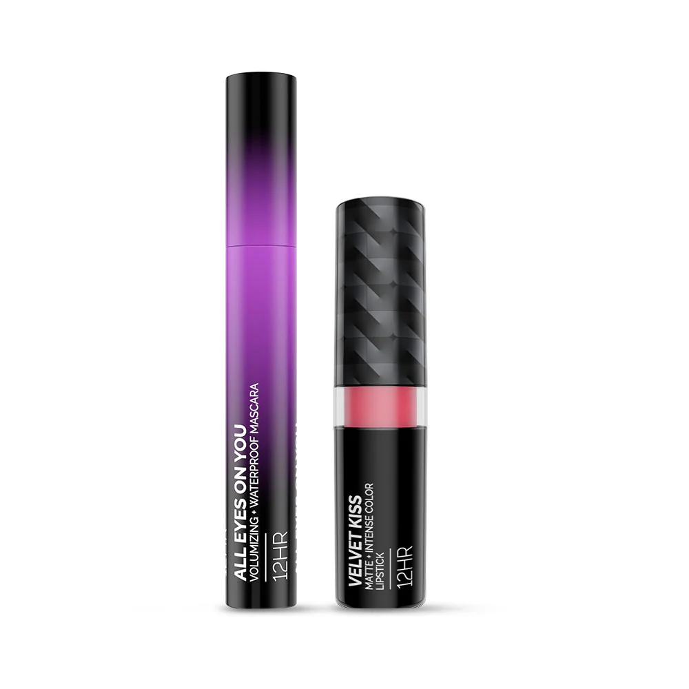 Velvet Kiss Bullet Lipstick 05 Pinky Promise with Mascara - Image 9